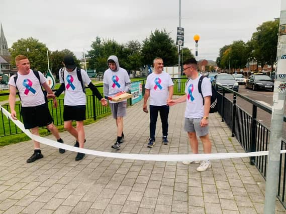 The walkers arrived in Derry yesterday.