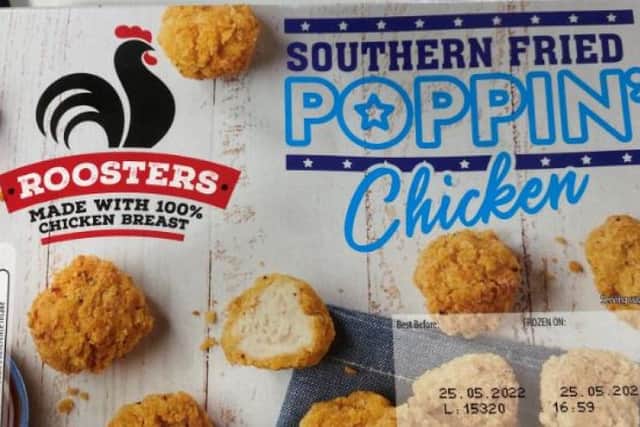 The Food Safety Authority of Ireland (FSAI) say the implicated batch of Roosters Southern Fried Poppin’ Chicken was sold in Aldi stores.