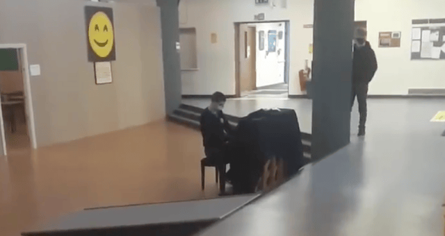 5th year student Paddy McMahon was praised by his principal for his piano prowess