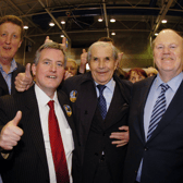 The late Tom O'Donnell, former MEP, with nephew Kieran O'Donnell and former Minister for Finance Michael Noonan