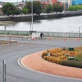 The cycle lane incoming from the Shannon Bridge