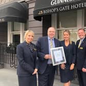 Celebrating success: Bishop’s Gate Hotel proves it is ‘Best of the Best’ with TripAdvisor Travellers’ Choice Award. L-R: Amanda Doherty, Ciaran O’Neill, Laura Davies and Gary Kennedy.