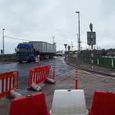 The terminus of the Shannon Bridge cycle lane