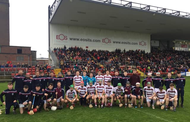 Slaughtneil's squad pictured before Sunday's game with Dunloy.