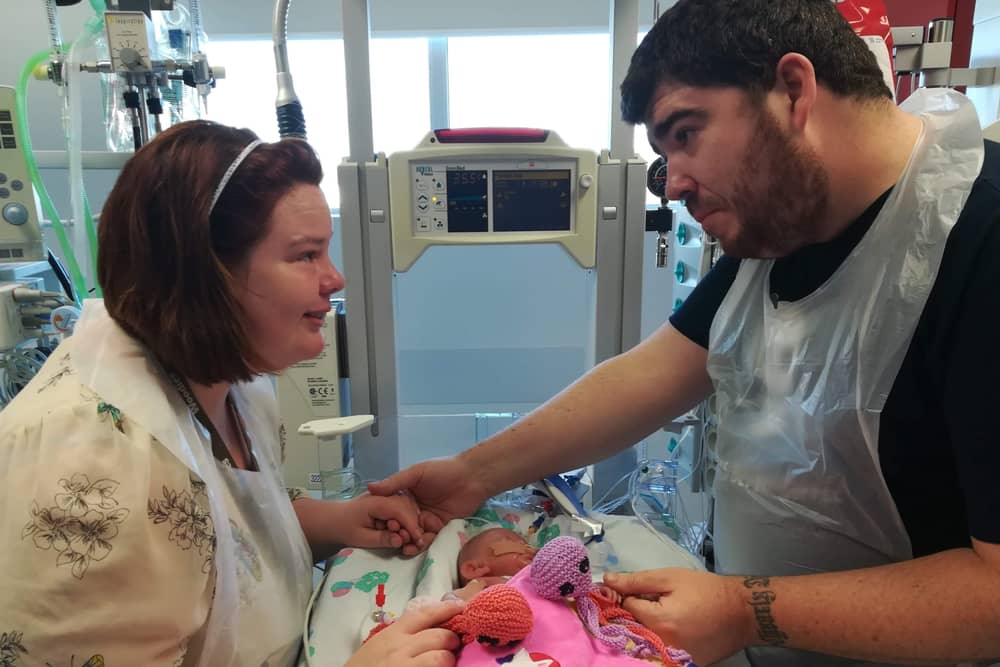 Dundalk woman Treasa Rushe-Carroll, her husband Stephen with  their baby Catherine who sadly  died at nine weeks old in 2018