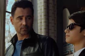 Ferdia Shaw as Artemis Fowl pictured with co-star Colin Farrell