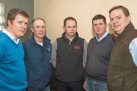 Dark days: Pat Blackwell, Teagasc; Brian Ryan, Mulcair Veterinary; Sean Ryan, Dairygold; Robert Holmes and Richard Ryan, GVM Kilmallock at a Teagasc / IFA fodder crisis meeting in 2018