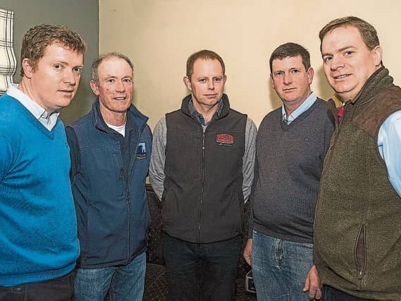 Dark days: Pat Blackwell, Teagasc; Brian Ryan, Mulcair Veterinary; Sean Ryan, Dairygold; Robert Holmes and Richard Ryan, GVM Kilmallock at a Teagasc / IFA fodder crisis meeting in 2018