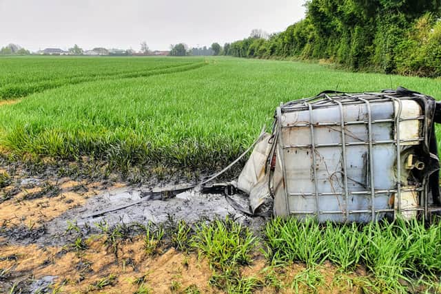 An oil tank is dumped in Lullymore