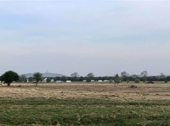 Up to ten caravans and several vehicles are now located off the main (R415) Kildare to Milltown road near Rathbride Cross Roads. 