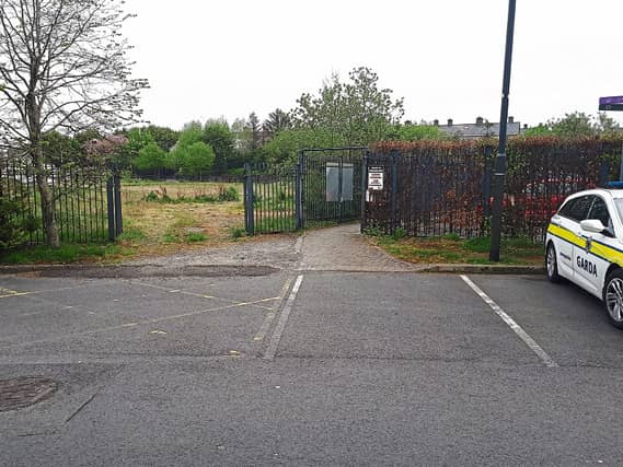 The gate has been closed and a large concrete structure placed in front of it