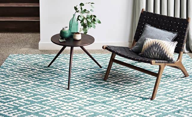 Below: Nahli Rug in Kingfisher from Aspire Design