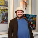 Artisit Eoghan O'Driscoll at his Kilkenny Arts Festival Exhibition 2019 in Langtons Tearooms. Photo by Vicky Comerford