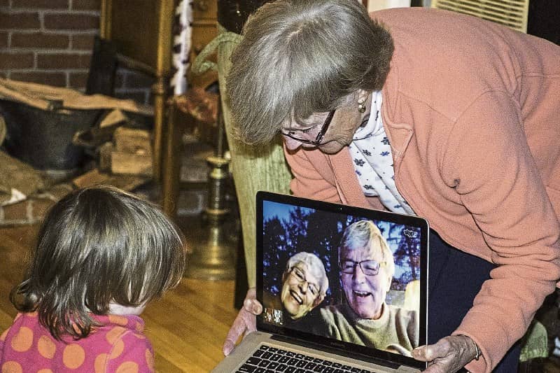 Patricia is using FaceTime to keep in touch with  grandchildren stock picture: Pixabay