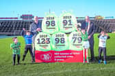 Niall Ward, Mark O'Driscoll,  Adam Rogers Phelan and Liam Kiely pictured with  John Horan, GAA President and Paul O’Connell, TLC Ambassador