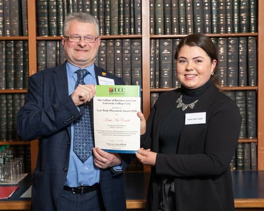 Waterford law student wins top UCC award