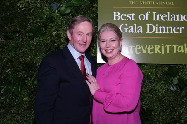 Noreen Doyle (The Irish Biltong Co) was one of the guest speakers at a major fundraising event last week in New York. She is photographed here with fellow speaker, former Taoiseach Enda Kenny