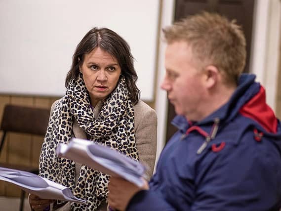 Mary Jones and Peter Hayes at rehearsal