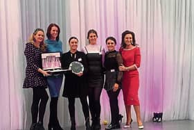Asta Lee, Sharon McMeel, Fiona McNamara FMN, girls from FMN and yours truly. Fiona McNamara of FMN Make up and Beauty Salon in Mungret was named winner of the Mid West Bridal Exhibition 2020 Best Stan