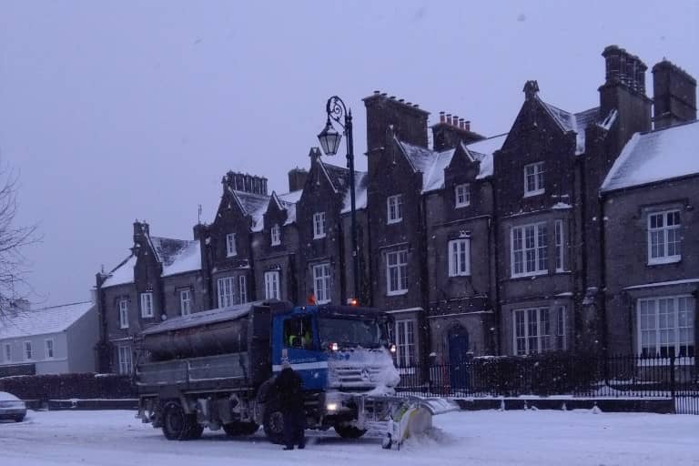 Laois County Council on duty in Abbeyleix during the Storm Emma