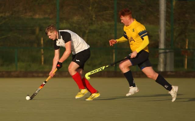 Action from the Raphoe-Bangor league game at Raphoe Picture: Thomas Gallagher