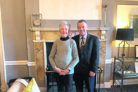 Civic Trust CEO Ciaran Conroy pictured with Caroline Roche, who lived in the Butler House from 1947 to 1971, and recently returned for a visit