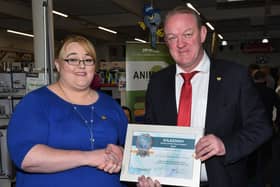 Kilkenny Carer of the Year Linda Comerford pictured with Mick Galwey