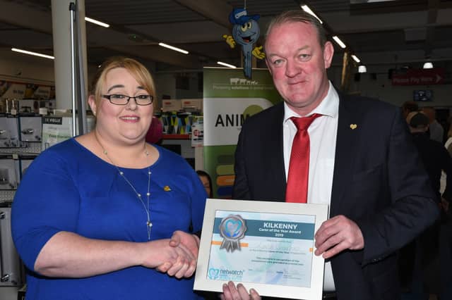 Kilkenny Carer of the Year Linda Comerford pictured with Mick Galwey