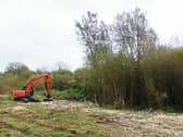 The land being cleared of trees and shrubbery by machinery PICTURE: Adrian butler
