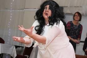 Tina O'Kelly 'loosely' depicting Kate Bush at a practise for Naas Musical Society event on October 11   Photo Aishling Conway