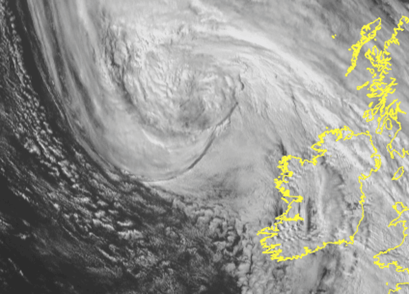 Met Éireann Storm Lorenzo EUMET satellite picture taken at 3pm on Thursday, October 3