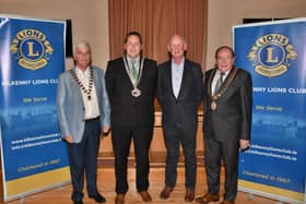 Rodger Curran, President Lions Club, Caothaoirleach Peter Cleere, Brian Cody, Mayor Martin Brett  Picture by Harry Reid