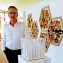 Brock Butler with his Sculpture The Tree Museum at the National Botanic Gardens Gallery