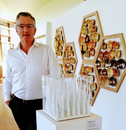 Brock Butler with his Sculpture The Tree Museum at the National Botanic Gardens Gallery