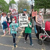 Protesters pictured at a previous march against the decision