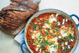 This baked eggs with feta, harissa and  coriander is one of Gingergirl's go-to recipes