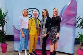 The judging panel: Aoife McNamara,  Anne Mellin, Fashion Course Director at LSAD, Elaine Carey, Chief Commercial Officer, Three Ireland and myself