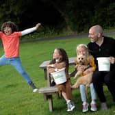 Barnardos Ambassador Richard Sadlier with some of Barnardos young supporters