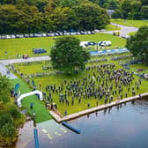 A view of the start of the Waterways Ireland Lough Key Sprint Triathlon