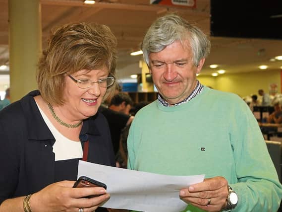 Michael Ryan pictured examining tallies at the local elections in May, when he narrowly failed to take a seat for Aontu