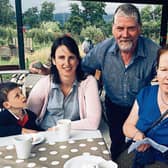 Gillian and Bernie Conway with Gillian’s children and Seanie Crotty taking a break at Burncourt Gala Day on Sunday last