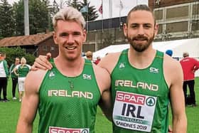 Carrick AC duo Eanna Madden and Gerard O'Donnell pictured in Sandnes, Norway last weekend