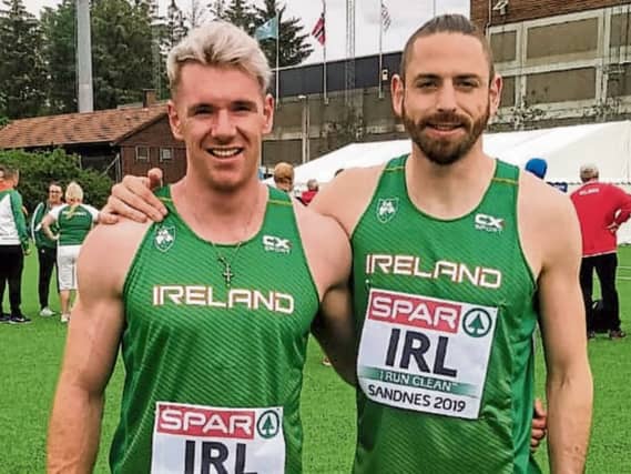 Carrick AC duo Eanna Madden and Gerard O'Donnell pictured in Sandnes, Norway last weekend