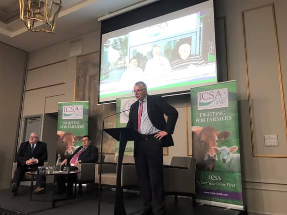 Current ICSA president Edmond Phelan address the ICSA meting in Portlaoise earlier this year following his election