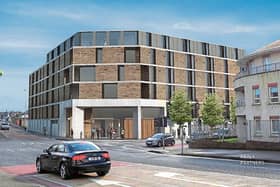 An architect's impression of the proposed development on the site of the old Hassett's pub - Image courtesy Healy Partners Architects