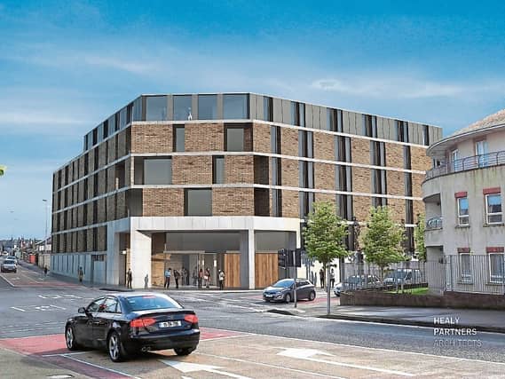 An architect's impression of the proposed development on the site of the old Hassett's pub - Image courtesy Healy Partners Architects