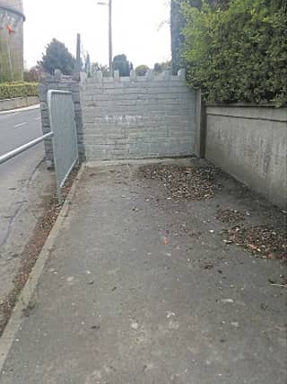 The wall at Moyne road built by the council, which residents are up in arms over as it blocks a right of way.