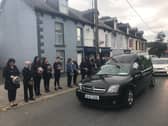 A special guard of honour from staff at Hanna Hats a short time ago