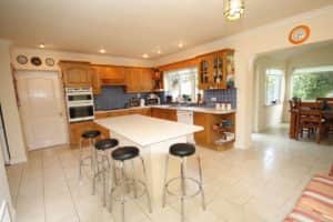 Inside the property consists of 5 bedrooms and 3 bathrooms (including 2 en suite), while downstairs there is an entrance hall, a sitting room, family room, kitchen/diningroom with oak fitted presses leading onto a dining room and off the dining room is a large living room/games room with French doors to rear garden, and a utility room and a guest toilet.