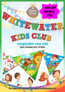 Commenting on the Kid's Club Spring schedule, Whitewater Centre Manager Ingrid Ryan noted “Our Free Kids’ Club  is a great way to entertain and educate little ones free-of-charge and makes a trip to Whitewater a treat for children as well as their parents. Whitewater is a very family-focused shopping centre and we are delighted to offer this free family fun to our customers, especially at this time of year.”